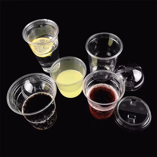 Изготовленная на заказ U-образная прозрачная компостируемая биоразлагаемая одноразовая пластиковая чашка из PP Pet PLA